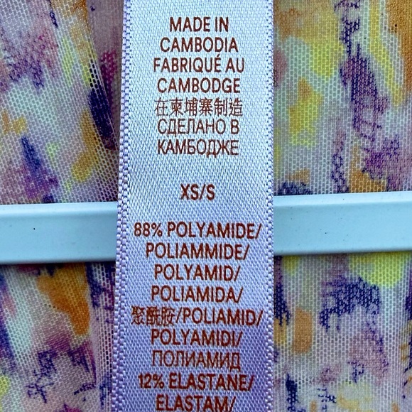 Savage X Fenty Cyber Cat Long Sheer Robe in Purple/Orange Print, SZ XS NWOT 🐱 - Picture 11 of 12